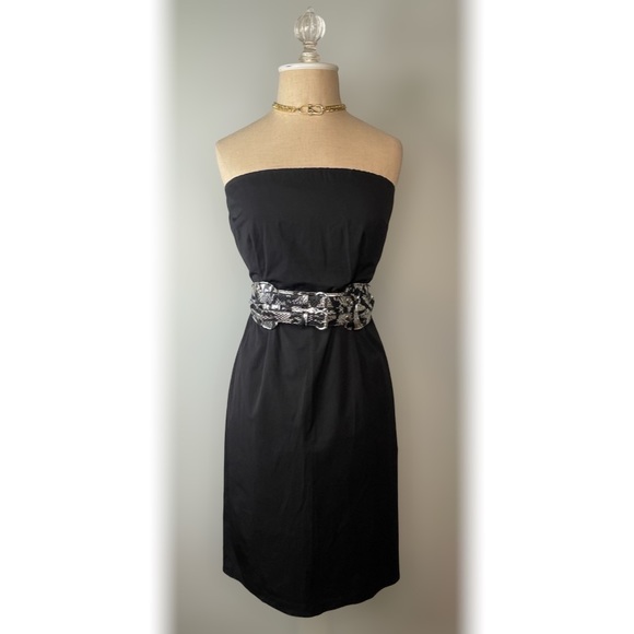 J. Crew Black Stretch Strapless Midi Dress - Picture 5 of 7